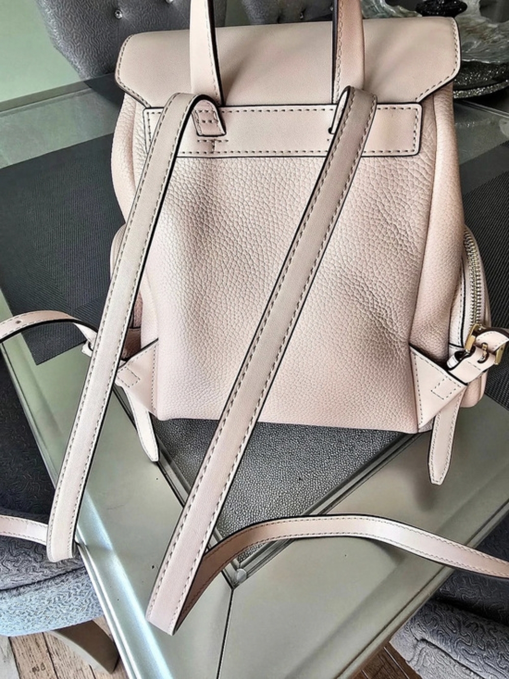 Michael Kors Medium Pebbled Leather Backpack- Pink - Picture 5 of 5